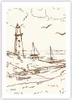 Poster - Poster ohne Rahmen - Skizze Küste Laterne - 50x70 Produktbild-Vorschau 1