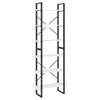 A tall, narrow bookshelf with white shelves and a black metal frame, shown against a white background. Podgląd zdjęcia produktu
