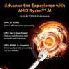 Marketing image for AMD Ryzen AI processor, highlighting its features with text and graphics. Produktbild-Vorschau