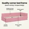 vidaXL Struttura letto ad angolo con testiera rosa 90 cm x Anteprima dell’immagine prodotto 6