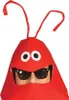 A close-up of a person wearing a red crab costume headpiece with sunglasses. Produktbild-Vorschau