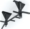 A black metal pull-up bar mounted on a white wall. Produktbild-Vorschau