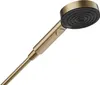 A gold and black hand-held shower head is shown against a white background. Produktbild-Vorschau