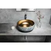 Lavabo da appoggio in Vetroceramica, 41X15 cm, rame/blu, Anteprima dell’immagine prodotto 3