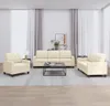 vidaXL 3-tlg. Sofagarnitur mit Kissen Creme Kunstleder Produktbild-Vorschau 1