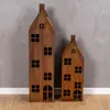 2er Set Laterne Haus H65-95cm Metall Rost Deko Windlicht Produktbild-Vorschau 6