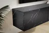 A modern, wall-mounted TV cabinet with a black marble-like finish. Podgląd zdjęcia produktu