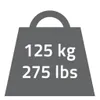 A gray weight with text indicating its weight in kilograms and pounds. Náhled obrázku produktu