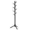 A black coat rack shaped like a tree with a tripod base. Náhled obrázku produktu