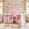 Homestyle4u Hochbett 90x200 mit Rutsche Lattenrost Vorhang Produktbild-Vorschau 8