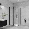 80x80x195cm Schwarz Faltbar+drehbar 6mm Nano ESG Glas  Produktbild-Vorschau 1