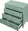 A light green metal cabinet with four drawers is shown from a three-quarter angle, with the bottom three drawers pulled out. Náhled obrázku produktu
