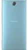The back of a blue Sony Xperia smartphone is shown against a white background. Produktbild-Vorschau