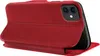 A red flip case for an iPhone is shown from a side angle. Produktbild-Vorschau