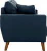 Miliboo - 3-Sitzer-Sofa mit dunkelblauem Stoff und dunklem Produktbild-Vorschau 4