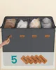 Wäschekorb mit 4 Fächern, 210 L, mit Deckel, 5 Etiketten, Produktbild-Vorschau 4