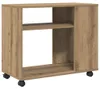 vidaXL Bočný stolík s kolieskami Artisan dub 70x35x60cm Náhľad obrázku produktu 5