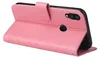 A pink flip cover case for a Huawei P20 Lite phone, shown from a side angle with the cover open. Produktbild-Vorschau