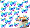 Waffel Regenbogen Schmetterlinge für Kuchen essbare Produktbild-Vorschau 1