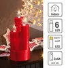 LED Kerzen Wachskerze rot 6 LEDs Deko Weihnachten Imitat Produktbild-Vorschau 5