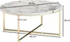 WOHNLING Couchtisch 80x36x80 cm mit Marmor Optik Weiß Produktbild-Vorschau 4