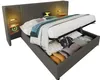 A bed with storage, showing the storage compartment open and filled with bedding. Anteprima dell’immagine prodotto
