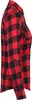 A side view of a red and black checkered flannel shirt. Náhled obrázku produktu