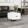 vidaXL Couchtisch Hochglanz-Weiß 50x50x40 cm Holzwerkstoff Produktbild-Vorschau 2