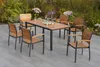 Merxx Gartenmöbel Set Santorin 7tlg., 6 Stapelsessel, Tisch Produktbild-Vorschau 1