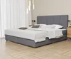 Boxspringbett Schlafzimmerbett ELICIO 160x220cm Stoff Steel Produktbild-Vorschau 1