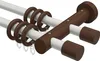 Interdeco Gardinenstange / Vorhangstange Weiß / Nussbaum Produktbild-Vorschau 1