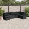 vidaXL 8-tlg. Garten-Sofagarnitur mit Kissen Schwarz Poly Produktbild-Vorschau 2