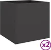 vidaXL Pflanzkübel 2 Stk. Schwarz 49x47x46 cm Stahl Produktbild-Vorschau 10