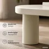 Ovaler Couchtisch MATE 85 cm Creme mit vier zylindrischen Produktbild-Vorschau 5