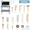 COSTWAY Werkbank Kinder aus Holz, Werkzeugbank mit Tafel, Produktbild-Vorschau 4