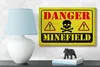 Holzschild Achtung Danger Mine Field Minenfeld 18x12 cm Produktbild-Vorschau 4