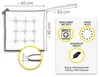 Diagram showing dimensions and features of a cushion. Produktbild-Vorschau