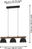 Eglo 43739 SHERBURN E27 triple suspension 770x200mm noir Voir les images du produit 6