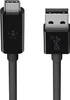 A black USB-C to USB-A cable with silver connectors is shown against a white background. Produktbild-Vorschau