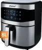 A Steba HF 8000 Family Heißluft-Fritteuse XXL air fryer is shown from a three-quarter front angle on a white background. The air fryer is silver and black with a digital display panel. Anteprima dell’immagine prodotto