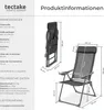 tectake® 4 Aluminium Gartenstühle klappbar mit Kopfteil Produktbild-Vorschau 5