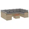 vidaXL 10-tlg. Garten-Sofagarnitur mit Kissen Beige Poly Produktbild-Vorschau 1