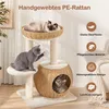 Yaheetech Kratzbaum aus PE-Rattan, 72 cm, mit Katzenhöhle & Produktbild-Vorschau 3