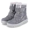A pair of gray winter boots for children. Voir les images du produit