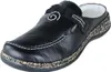A black leather clog shoe is shown against a white background. Anteprima dell’immagine prodotto