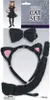 Katten/poezen verkleedset - voor kinderen - zwart - 3 delig Productafbeelding-voorbeeld 1