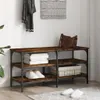 vidaXL Lavice na boty kouřový dub 100x38,5x49 cm materiál Náhled obrázku produktu 3