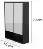 Armoire de Toilette Noir 50x70 cm Miroir Étag?res en Verre Voir les images du produit 3