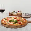 Pizzabrett & Teller Set 2 Stück, rundes Holz 30 cm mit Produktbild-Vorschau 3