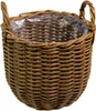 Polyrattan Korb Ø 34cm rund braun mit Einsatz transparent Produktbild-Vorschau 1